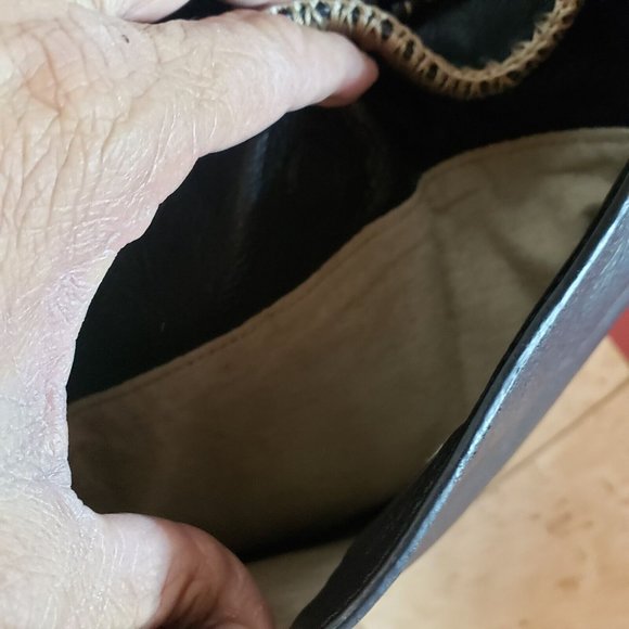 Brighton Black 3-D Floral Applique Weaved Handel Bucket Purse Bag - Picture 11 of 12